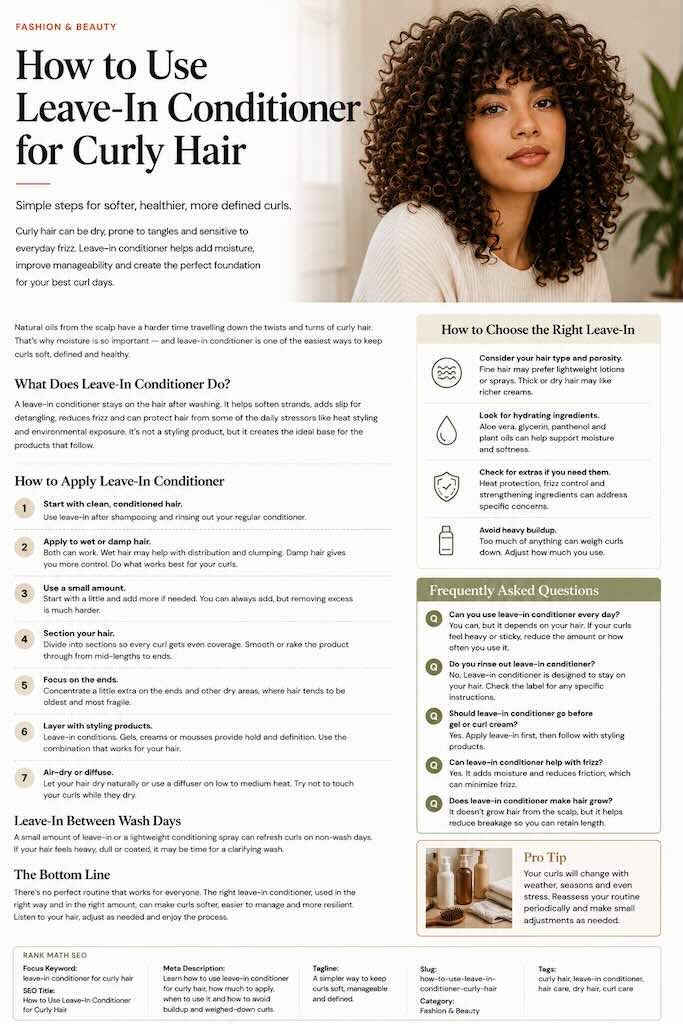 How to Use Leave-In Conditioner for Curly Hair
