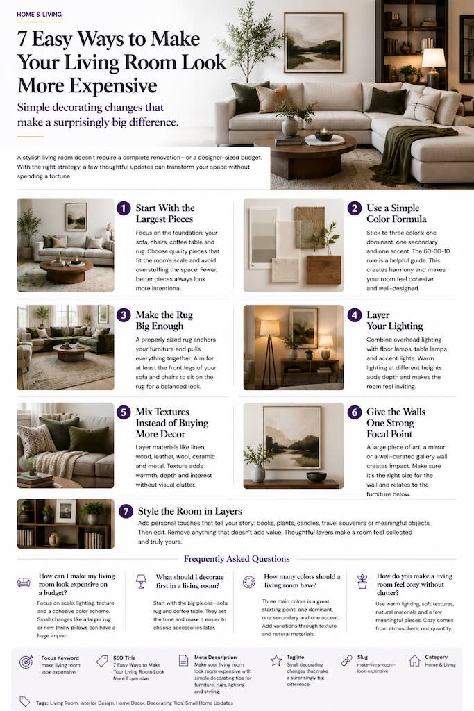 7 Easy Ways to Make Your Living Room Look More Expensive