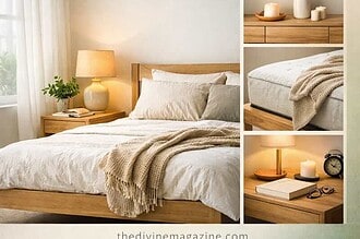 Beautiful bedroom with neutral tones and soft lighting for restful sleep.