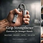 Hand gripping exercise with a grip strengthener for stronger hands and improved grip strength.