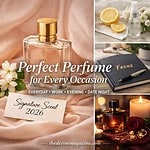 Elegant perfume bottle with a gold cap, perfect for daily, work, evening, and date night fragrances.