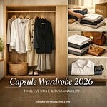 Elegant capsule wardrobe with neutral tones for sustainable fashion in 2026.