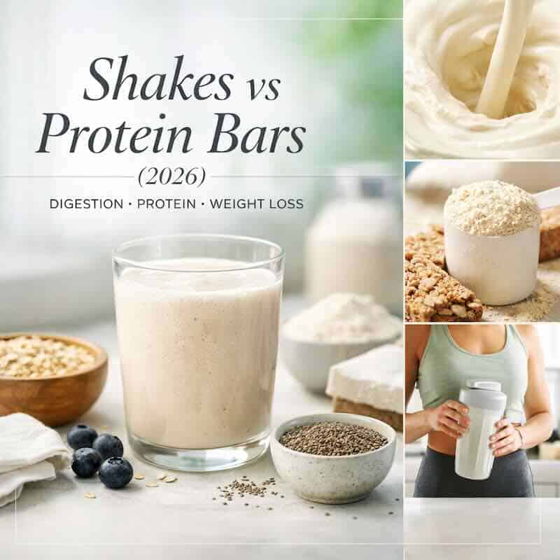 Comparison of meal replacement shakes and protein bars for health and weight loss.