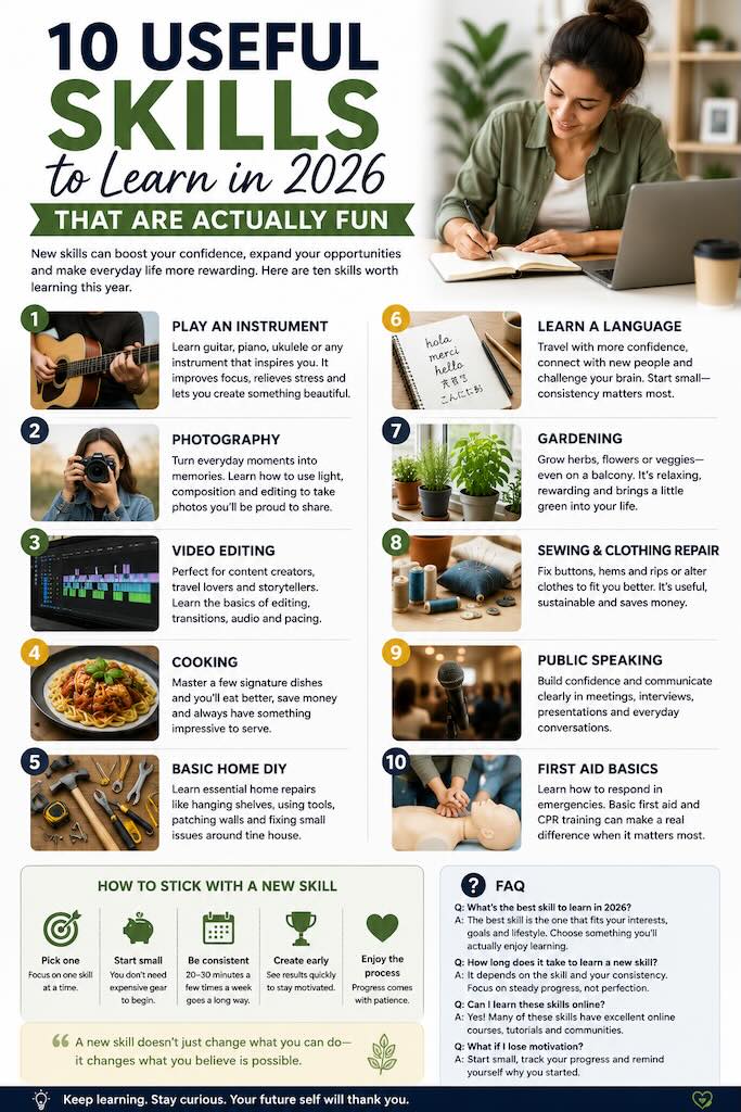 10 Useful Skills to Learn in 2026 That Are Actually Fun