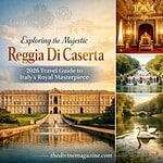 Majestic Reggia Di Caserta palace with lush gardens and fountains in Italy.