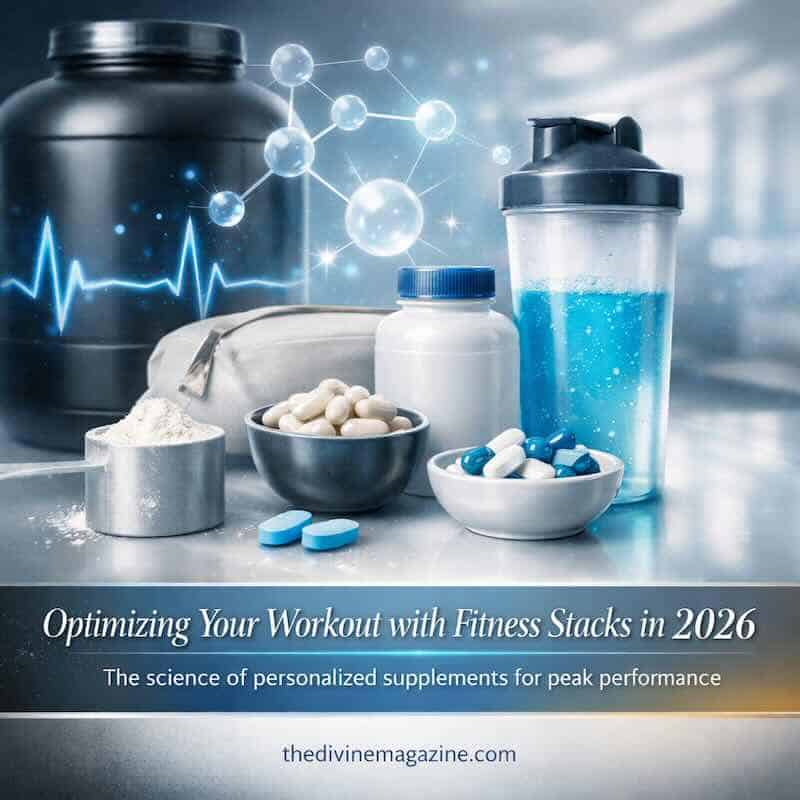 Assorted protein powders and supplements for fitness stacks and workout optimization.