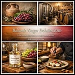 Balsamic Vinegar Evolution Traditional Italian balsamic vinegar with grapes and culinary uses.