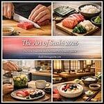 Fresh sushi ingredients and preparation for mastering sushi art.