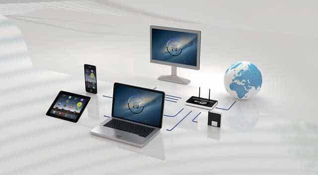 A commercial B2B website on different devices.