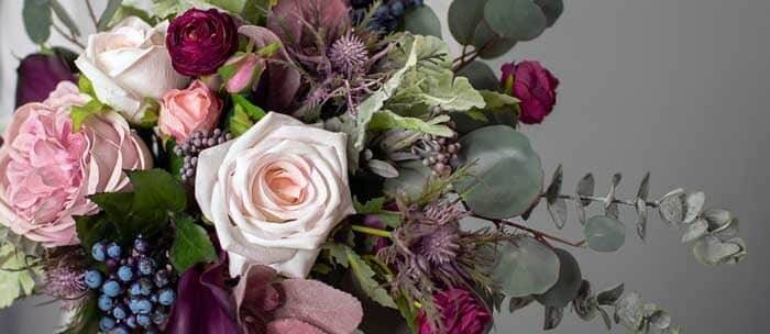 floral background long floral banner floristics purple green colorful bouquet