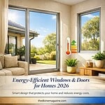 Modern double glazed windows and doors enhancing home energy efficiency and comfort.