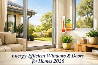 Modern double glazed windows and doors enhancing home energy efficiency and comfort.