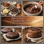 Rich chocolate cake with homemade frosting and toppings.
