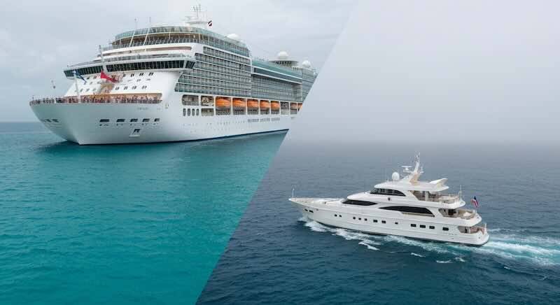 Elegant cruise ships sailing in clear blue waters, showcasing luxury travel experiences.