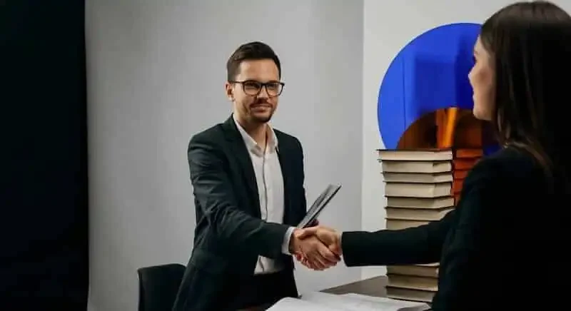 Lawyer reviewing complex legal documents