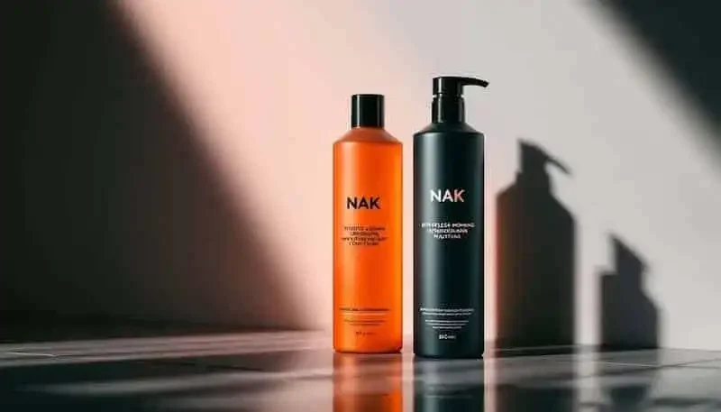 Professional NAK hair care conditioners on display