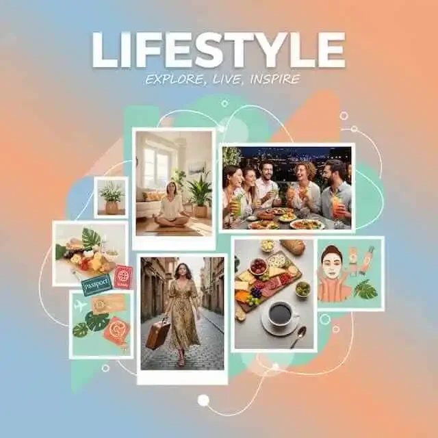 People enjoying food, travel, wellness, and social activities.