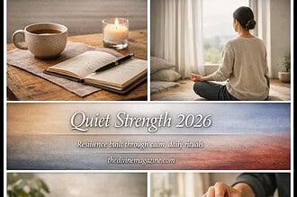 Calm meditation practice with candles and stones for emotional resilience and inner strength.