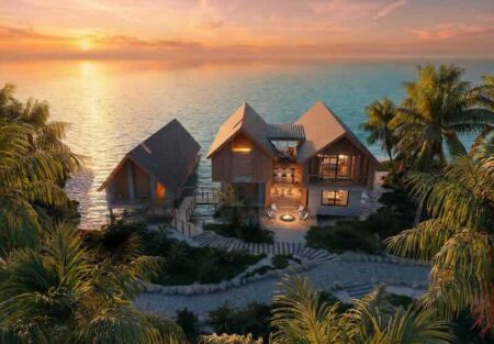 Overwater villa in Belize with Maldives-style design and stunning ocean views.