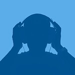 Headphones user enjoying music, silhouette of a person listening to audio.