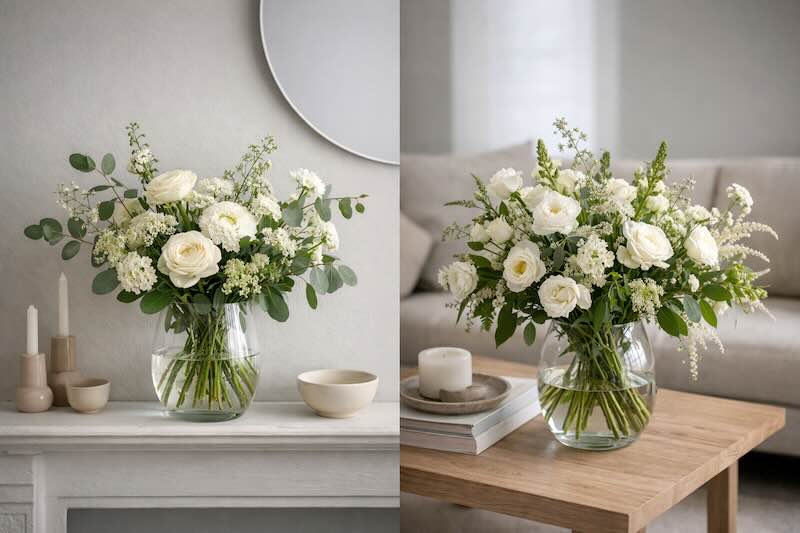 style flowers Scandinavian-style flower arrangement using the 1/3 vase rule