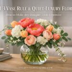 the 13 vase rule Scandinavian floral arrangement demonstrating the 1/3 vase rule — quiet‑luxury bouquet styling